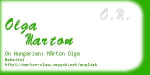 olga marton business card